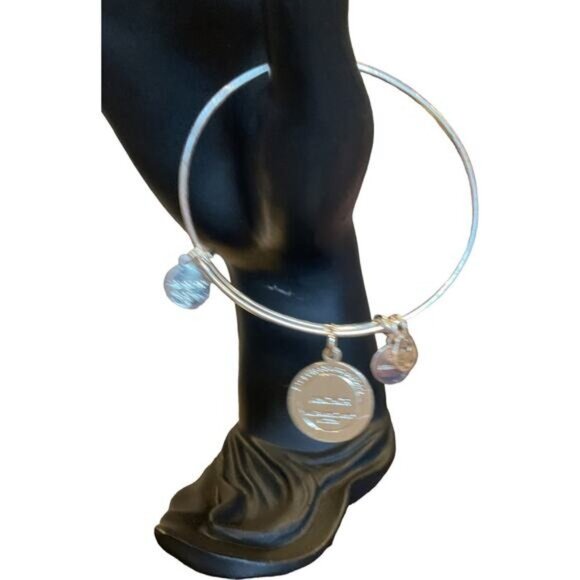 Nautical Theme Alex & Ani Silver-Tone Expandable Charm Bangle Bracelet - Picture 4 of 4